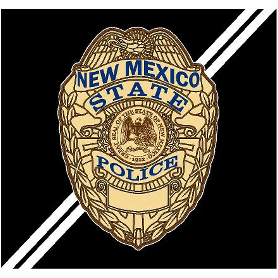 New Mexico State Police Black Background Badge Vinyl Sticker At