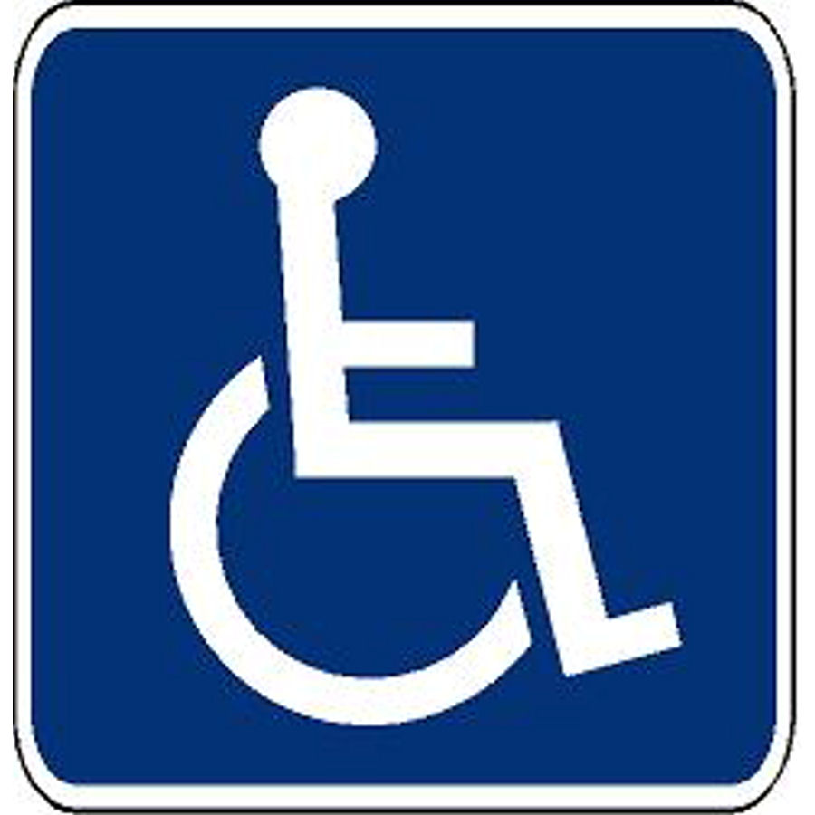 Handicap Blue & White Sign Logo - Vinyl Sticker at Sticker Shoppe