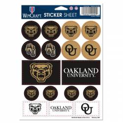 Oakland University Golden Grizzlies - 5x7 Sticker Sheet