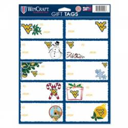 West Virginia University Mountaineers - Sheet of 10 Christmas Gift Tag Labels