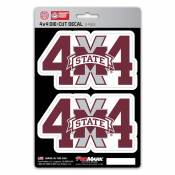 Mississippi State University Bulldogs 4x4 Off Road - Set of 2 Sticker Sheet