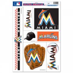 Miami Marlins Logo Type w/ Marlin & baseball MLB Baseball Die-Cut MAGNET