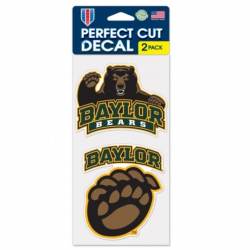 Baylor University Bears Retro - Set of Two 4x4 Die Cut Decals