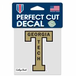 Georgia Tech Yellow Jackets Retro Logo - 4x4 Die Cut Decal