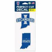 Indiana State University Sycamores - Set of Two 4x4 Die Cut Decals