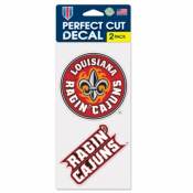 University Of Louisiana-Lafayette Ragin Cajuns - Set of Two 4x4 Die Cut Decals