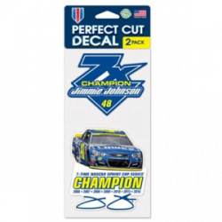 Jimmie Johnson 7 Time Nascar Champion - Set of Two 4x4 Die Cut Decals