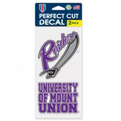 University Of Mount Union Purple Raiders - Set of Two 4x4 Die Cut Decals