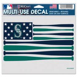 Seattle Mariners Baseball Bat Flag - 5x6 Ultra Decal