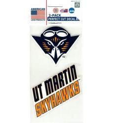 University Of Tennessee-Martin Skyhawks - Set of Two 4x4 Die Cut Decals