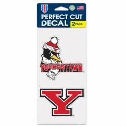Youngstown State University Penguins - Set of Two 4x4 Die Cut Decals