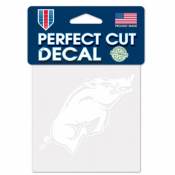 University Of Arkansas Razorbacks - 4x4 White Die Cut Decal