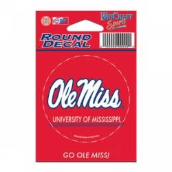 University Of Mississippi Ole Miss Rebels - 3x3 Round Vinyl Sticker