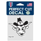 University Of Texas Longhorns Black & White Retro - 4x4 Die Cut Decal