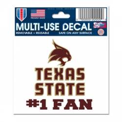 Texas State University Bobcats #1 Fan - 3x4 Ultra Decal