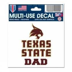 Texas State University Bobcats Dad - 3x4 Ultra Decal