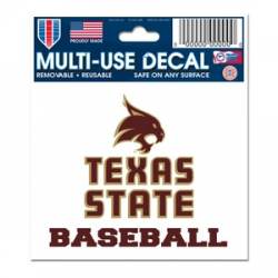 Texas State University Bobcats Baseball - 3x4 Ultra Decal