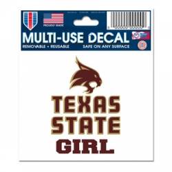 Texas State University Bobcats Girl - 3x4 Ultra Decal