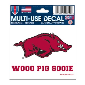 University Of Arkansas Razorbacks Woo Pig Sooie - 3x4 Ultra Decal at ...