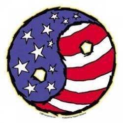 American Flag Flag Yin Yang - Sticker