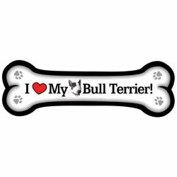 I Love My Bull Terrier - Dog Bone Magnet