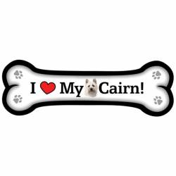 I Love My Cairn Terrier - Dog Bone Magnet