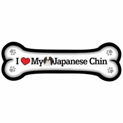 I Love My Japanese Chin - Dog Bone Magnet