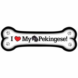 I Love My Pekingese - Dog Bone Magnet