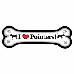 I Love My Pointer - Dog Bone Magnet