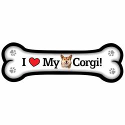 I Love My Corgi - Dog Bone Magnet