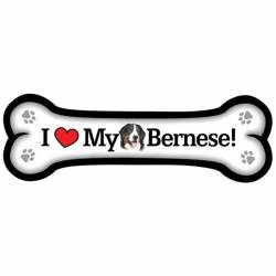 I Love My Bernese - Dog Bone Magnet
