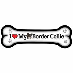 I Love My Border Collie - Dog Bone Magnet