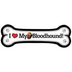 I Love My Bloodhound - Dog Bone Magnet