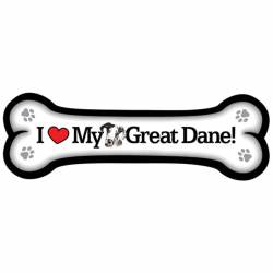 I Love My Great Dane - Dog Bone Magnet