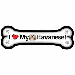 I Love My Havanese - Dog Bone Magnet