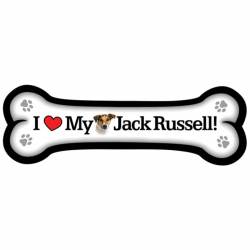 I Love My Jack Russell - Dog Bone Magnet