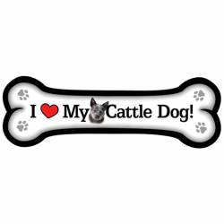 I Love My Australian Cattle Dog - Dog Bone Magnet