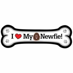 I Love My Newfie - Dog Bone Magnet