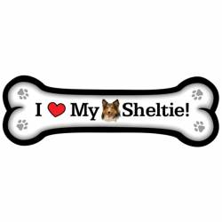 I Love My Sheltie - Dog Bone Magnet