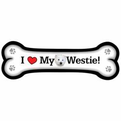 I Love My Westie - Dog Bone Magnet