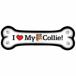 I Love My Collie - Dog Bone Magnet