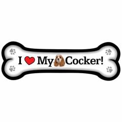 I Love My Cocker Spaniel - Dog Bone Magnet