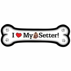 I Love My Irish Setter - Dog Bone Magnet