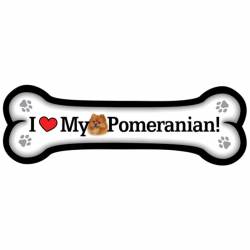 I Love My Pomeranian - Dog Bone Magnet