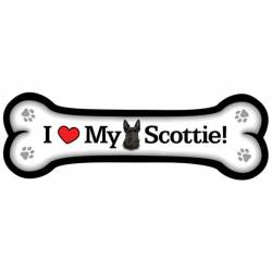 I Love My Scottie - Dog Bone Magnet