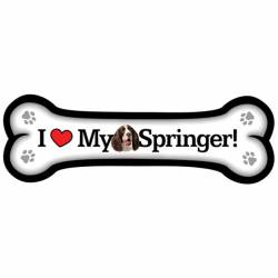 I Love My Springer Spaniel - Dog Bone Magnet