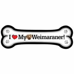 I Love My Weimaraner - Dog Bone Magnet