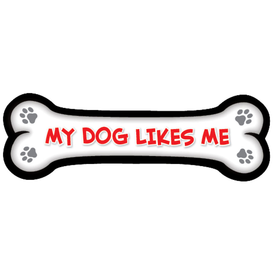My Dog Likes Me - Dog Bone Magnet at Sticker Shoppe