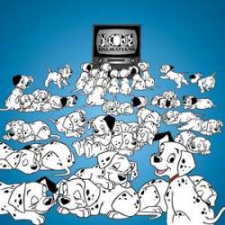 101 One Hundred and One Dalmatians TV Watching - Button