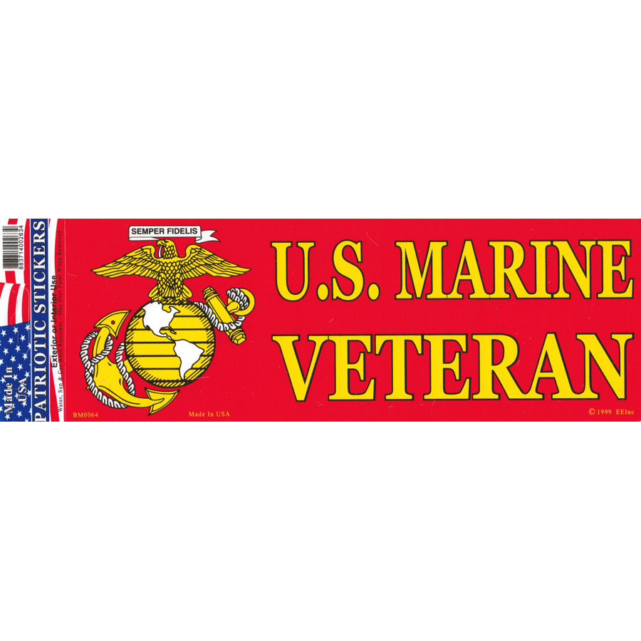 U.S. Marine Corps Veteran - Bumper Sticker at Sticker Shoppe